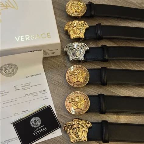 versace medusa belt real vs fake|Versace belt size chart.